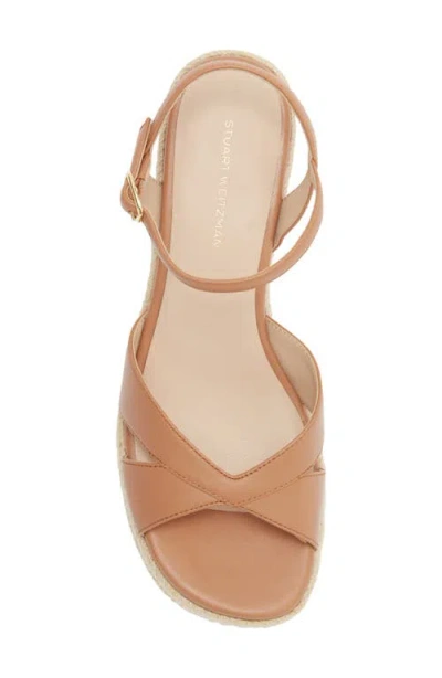 Stuart Weitzman Miami Espadrille Wedge Sandal In Brown