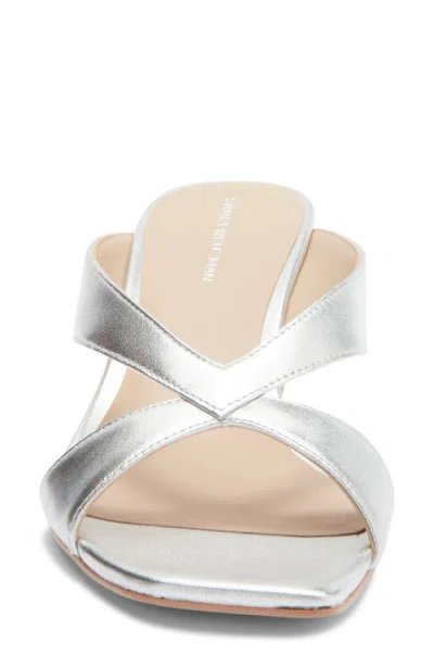 Stuart Weitzman Miami Wedge Slide Sandal In Silver