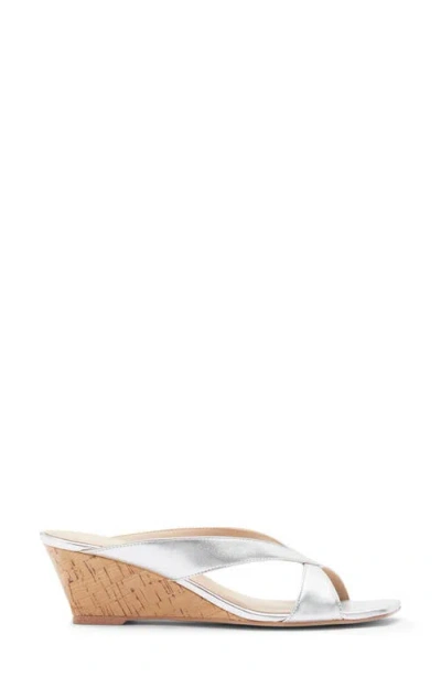 Stuart Weitzman Miami Wedge Slide Sandal In Silver
