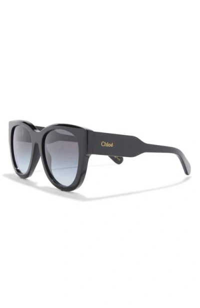 Chloé 55mm Cat Eye Sunglasses In Black