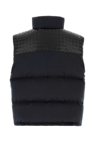 Bottega Veneta Men Midnight Blue Cotton Blend Down Jacket In Black
