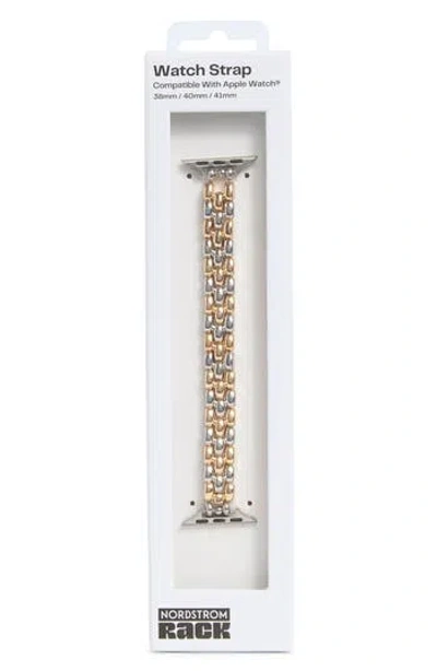 Nordstrom Rack Two-tone Apple Watch® Watchband In Gold