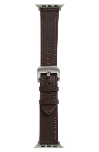 Nordstrom Rack Leather Apple Watch® Watchband In Purple