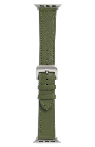 Nordstrom Rack Leather Apple Watch® Watchband In Green