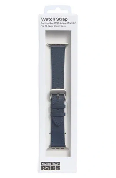 Nordstrom Rack Leather Apple Watch® Watchband In Blue