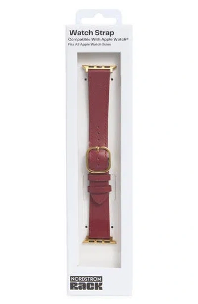 Nordstrom Rack Leather Apple Watch® Watchband In Pink