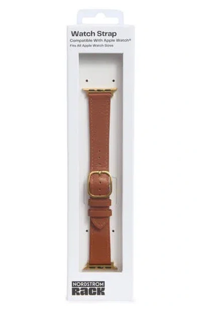 Nordstrom Rack Leather Apple Watch® Watchband In Brown