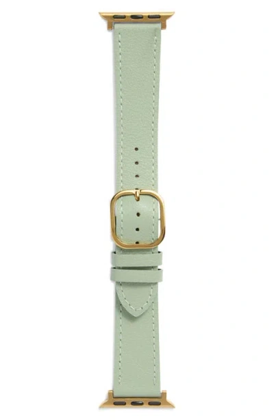 Nordstrom Rack Leather Apple Watch® Watchband In Green