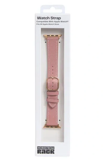 Nordstrom Rack Leather Apple Watch® Watchband In Pink