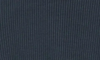 Beyond Yoga Contours Rib Mock Neck Crop Top In Blue