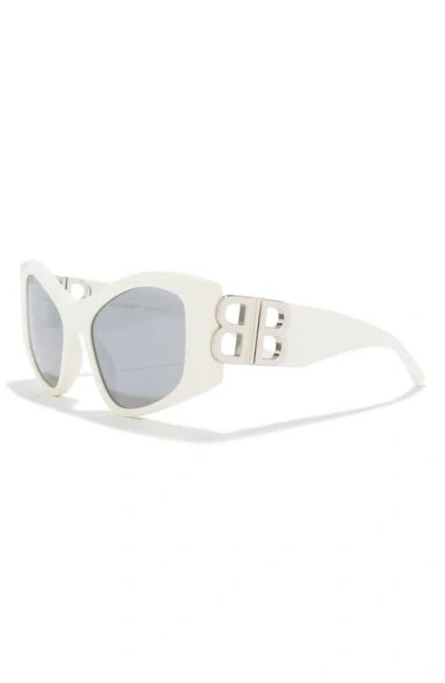 Balenciaga 55mm Cat Eye Sunglasses In White