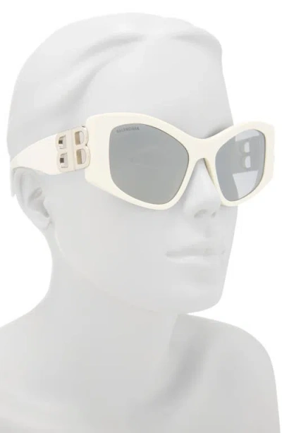 Balenciaga 55mm Cat Eye Sunglasses In White