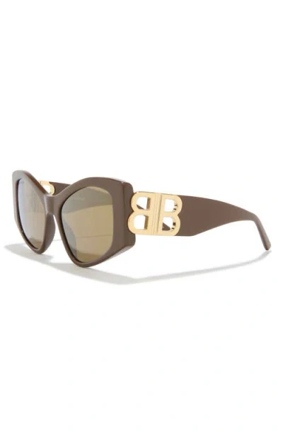 Balenciaga 55mm Cat Eye Sunglasses In Brown