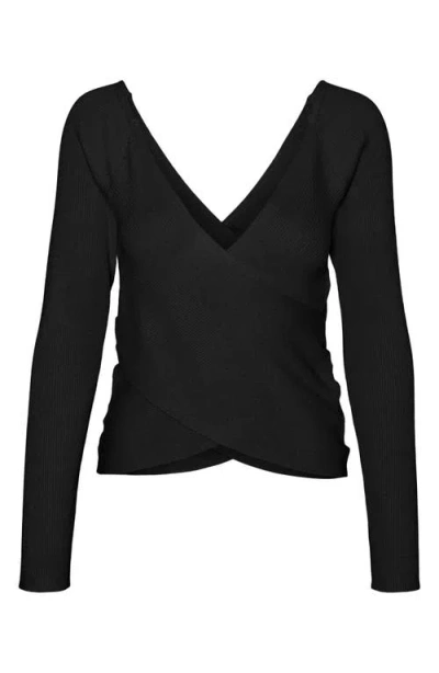 Vero Moda Willow Crisscross Pullover Sweater In Black
