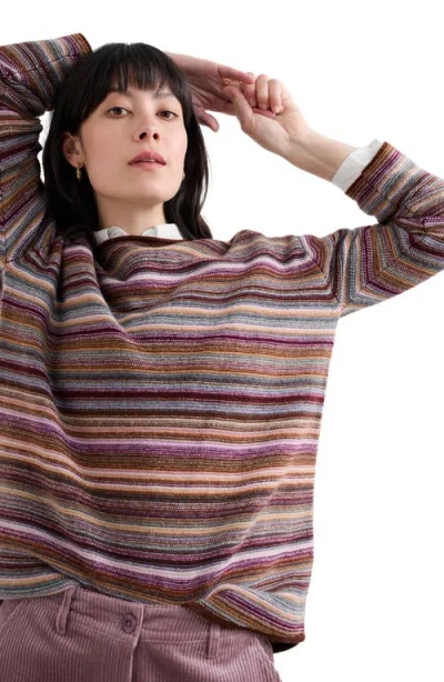Seasalt Cornwall Fruity Stripe Wool Blend Sweater In Multi