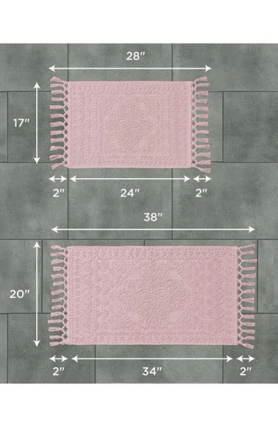 French Connection Nellore Fringe Cotton 2-pc. Bath Rug Set In Pink