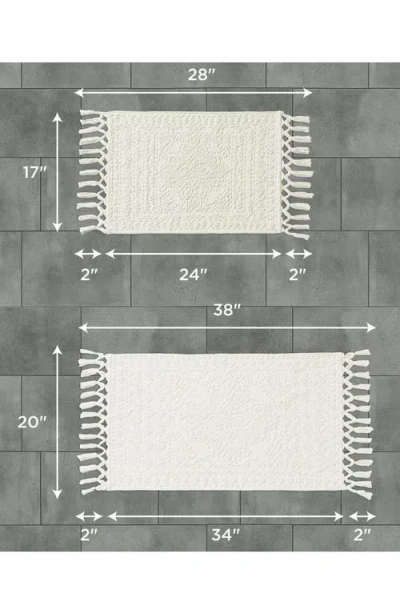 French Connection Nellore Fringe Cotton 2-pc. Bath Rug Set In White