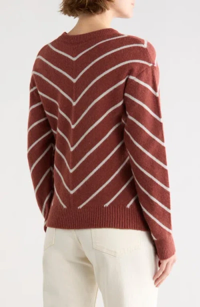 Wishlist Chevron Knit Pullover Sweater In Brown