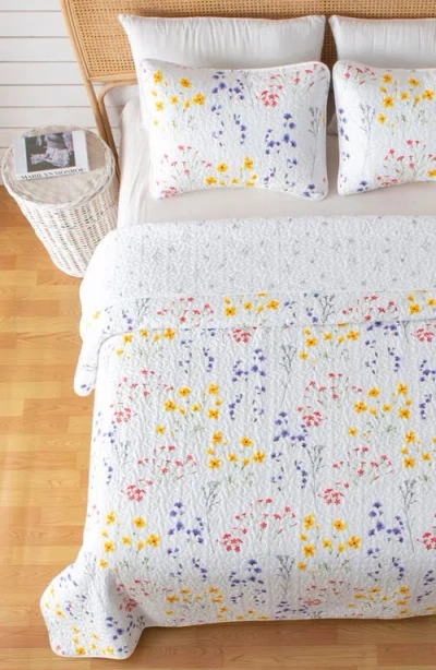 Woven & Weft Tiny Floral Quilt & Sham Set In White