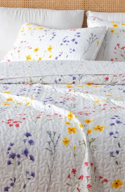 Woven & Weft Tiny Floral Quilt & Sham Set In White