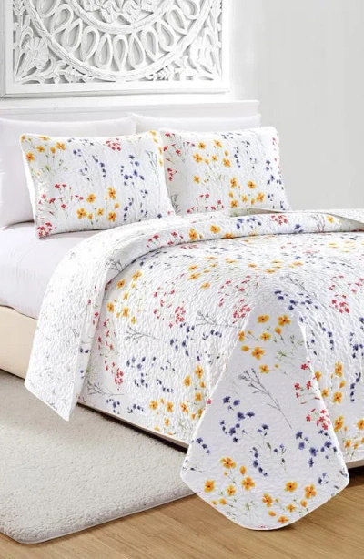 Woven & Weft Tiny Floral Quilt & Sham Set In White