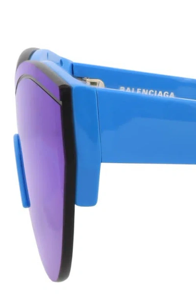 Balenciaga 99mm Shield Mirrored Sunglasses In Blue
