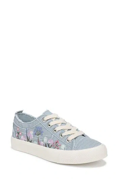 Blowfish Malibu Vivid Embroidered Canvas Platform Sneaker In Blue
