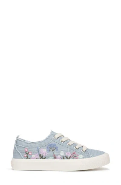 Blowfish Malibu Vivid Embroidered Canvas Platform Sneaker In Blue