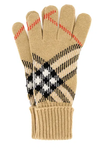 Burberry Large Core Check Cashmere Blend Gloves In Multi
