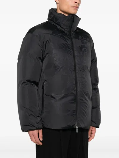 Burberry Equestrian Knight Padded Jacket In Black