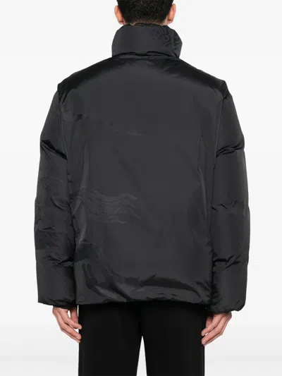 Burberry Equestrian Knight Padded Jacket In Black