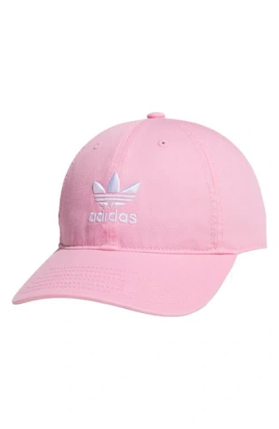 Adidas Originals Relaxed Cotton Baseball Cap In Pink