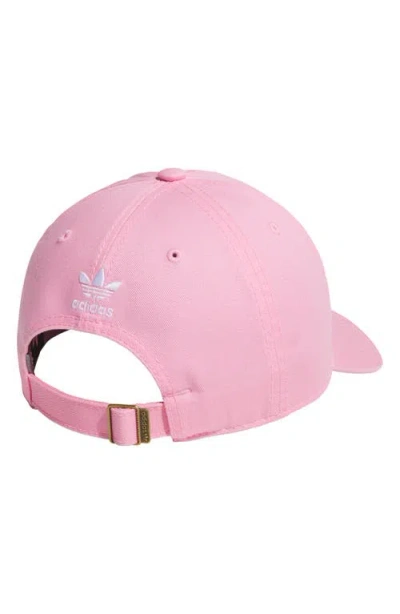 Adidas Originals Relaxed Cotton Baseball Cap In Pink