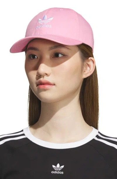 Adidas Originals Relaxed Cotton Baseball Cap In Pink