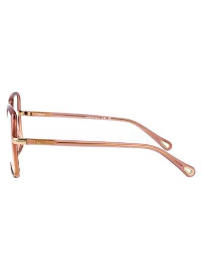 Chloé Red-pink-transparent Bio Injection Glasses In White