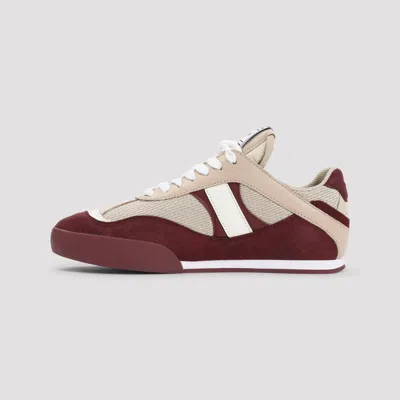 Chloé Kick Mixed Leather Retro Low-top Sneakers In Burgundy