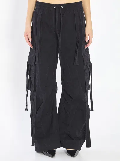 Dolce & Gabbana Black Waxed Faille Cargo Trousers In Black