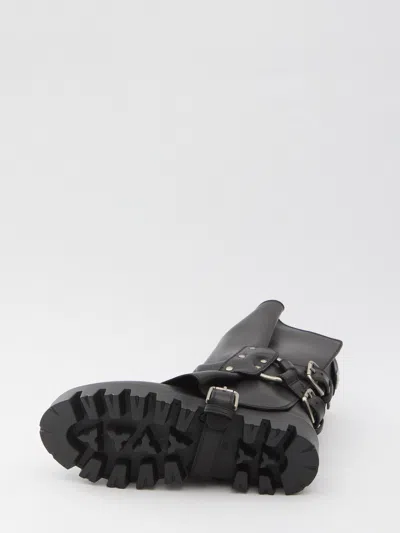 Dolce & Gabbana Rubber And Leather Boots In Black
