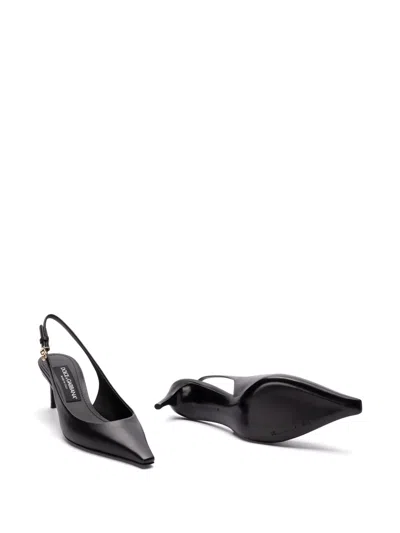 Dolce & Gabbana Slingback Mun Black Lamb Skin In Black