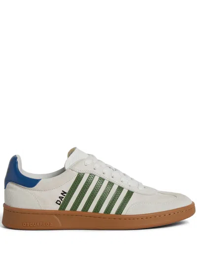 Dsquared2 Sneaker Low Top Con Bande A Contrasto In White