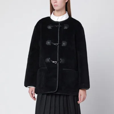Dunst Black Shearling-effect Fabric Jacket In Black