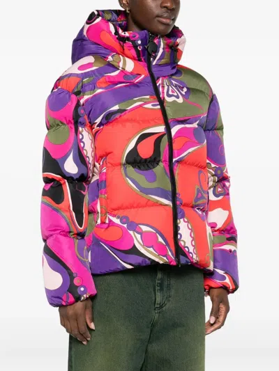 Pucci Abstract-print Puffer Jacket Clothing In Multi