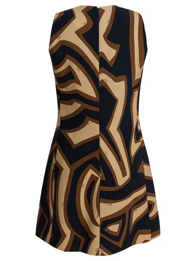 Pucci Labirinto Print Trapeze Dress In Black