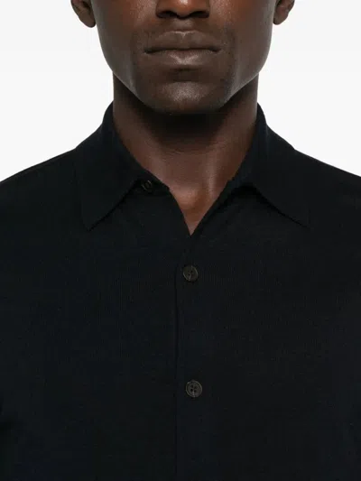 Emporio Armani Travel Essentials Plain-knit Virgin-wool Cardigan In Black