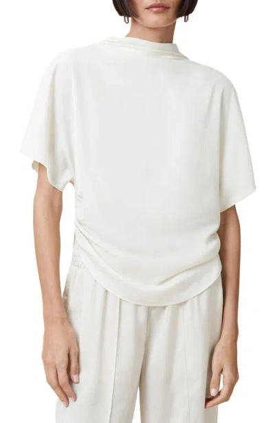 Allsaints Leslie Side Ruched Top In White