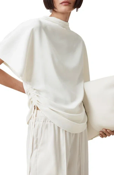 Allsaints Leslie Side Ruched Top In White