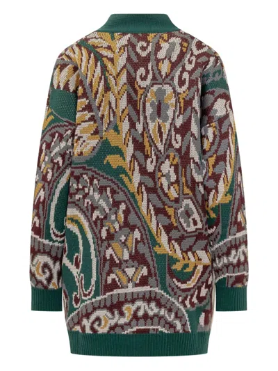 Etro Oversized Cardigan With Paisley Pattern In Multi