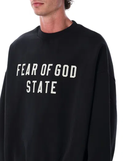 Essentials Fear Of God   Fear Of God 90's Fleece Crewneck Jet Black In Blue