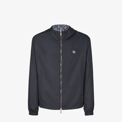 Fendi Midnight Blue Polyester Reversible Windbreaker In Blue