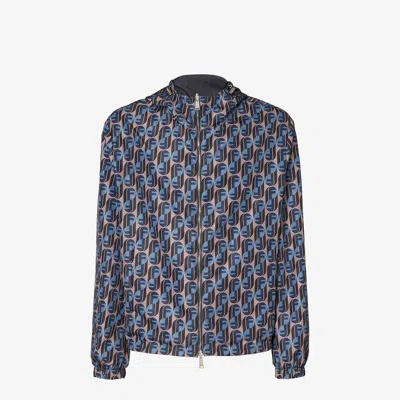 Fendi Midnight Blue Polyester Reversible Windbreaker In Blue